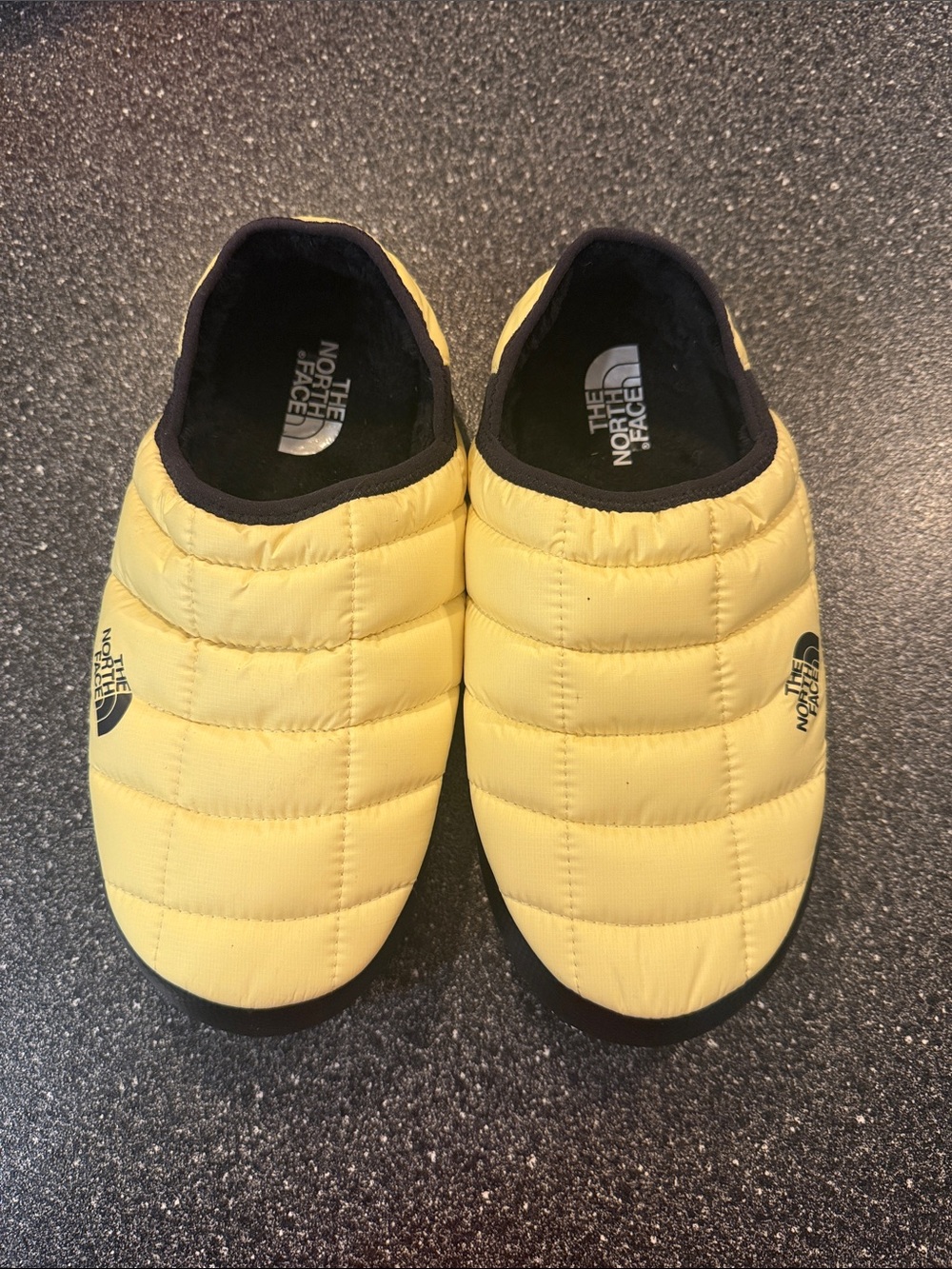 The North Face Women's Yellow Quilted Slip-On Winter Clog Boots